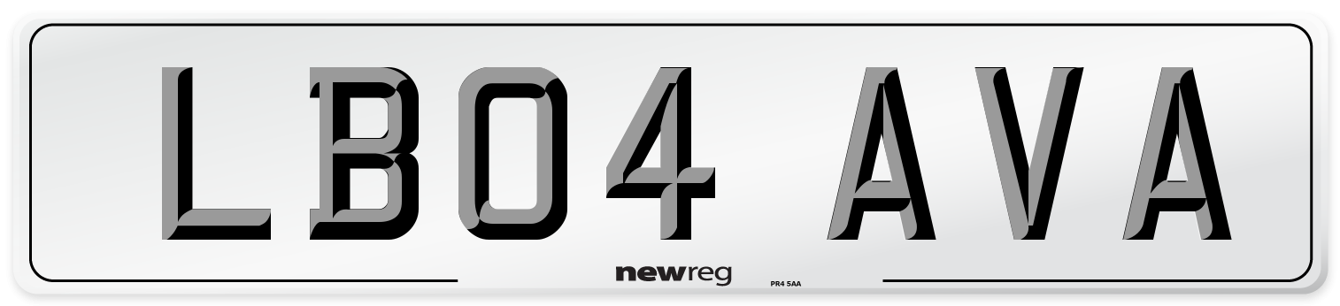 LB04 AVA Number Plate from New Reg